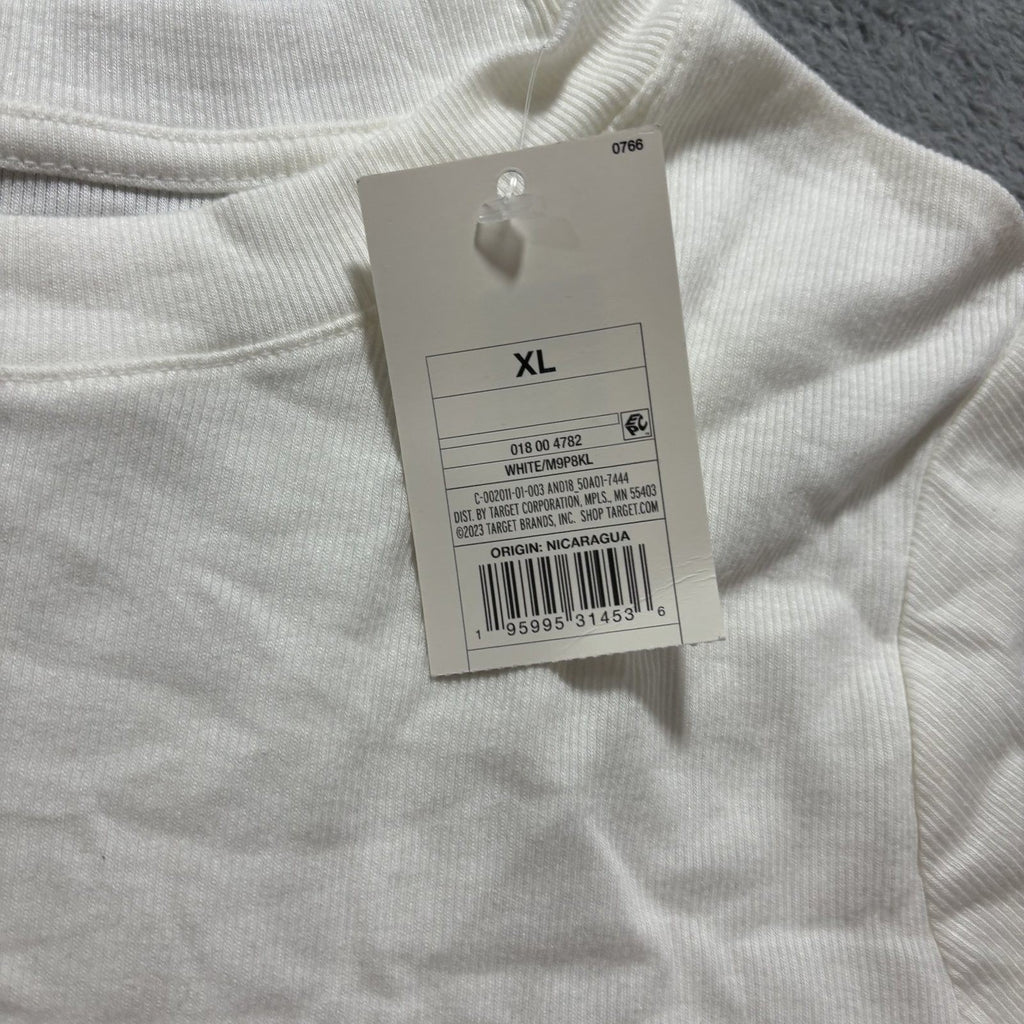 A New Day XL White Short Sleeve T-Shirt Womens Casual Relaxed Fit Cozy Basic