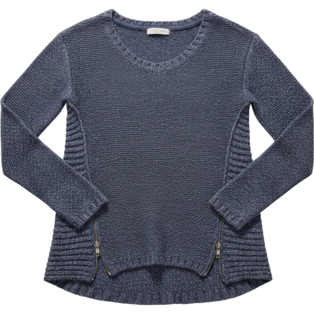 Quinn Sweater Womens Small Gray Knit Side Zip Detail Casual Long Sleeve Top