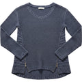 Quinn Sweater Womens Small Gray Knit Side Zip Detail Casual Long Sleeve Top