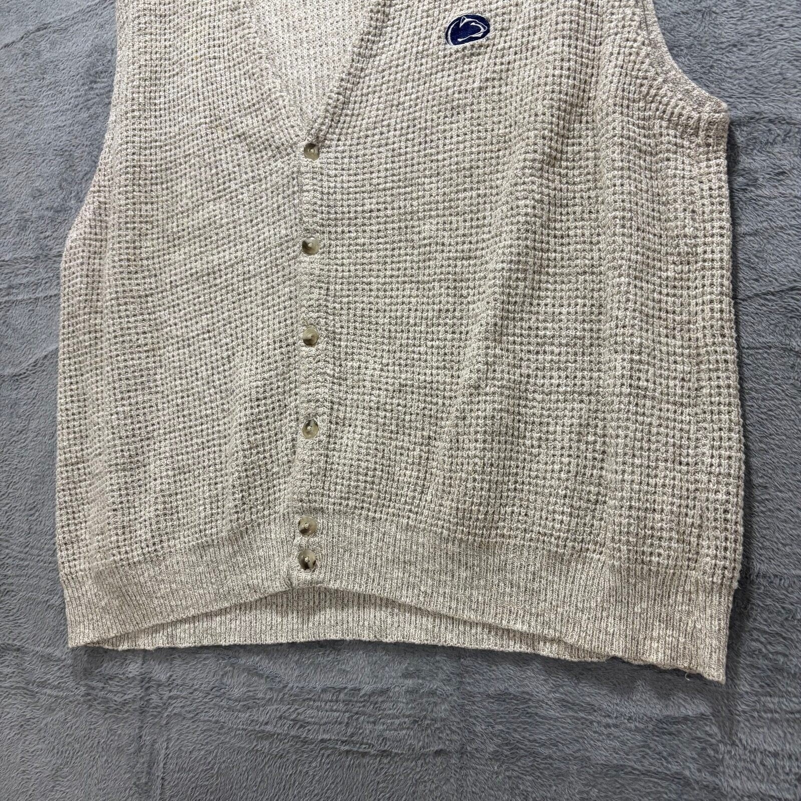 Shenandoah Womens XXL Tan Knit Sweater Vest Penn State Nittany Lions Vintage XXL