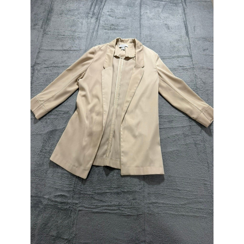 Atmosphere Womens Beige Open Front 3/4 Sleeve Notched Lapel Blazer Size 2
