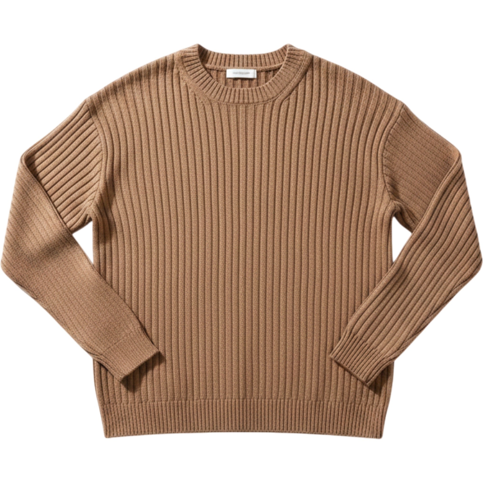 Jessica Simpson Sweater Womens XL Brown Ribbed Knit Crewneck Casual Top