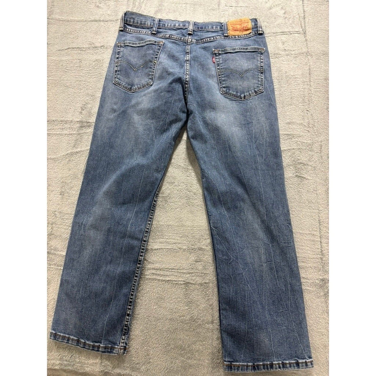 Levis 514 Jeans Men 38x30 Straight Medium Wash Denim Classic Casual Faded