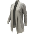 Yet Again Cardigan Womens Medium Gray Animal Print Open Front Shawl Knit