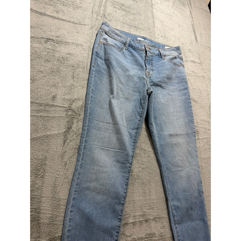 Old Navy Womens Super Skinny Mid Rise Light Wash Blue Denim Jeans Size 12