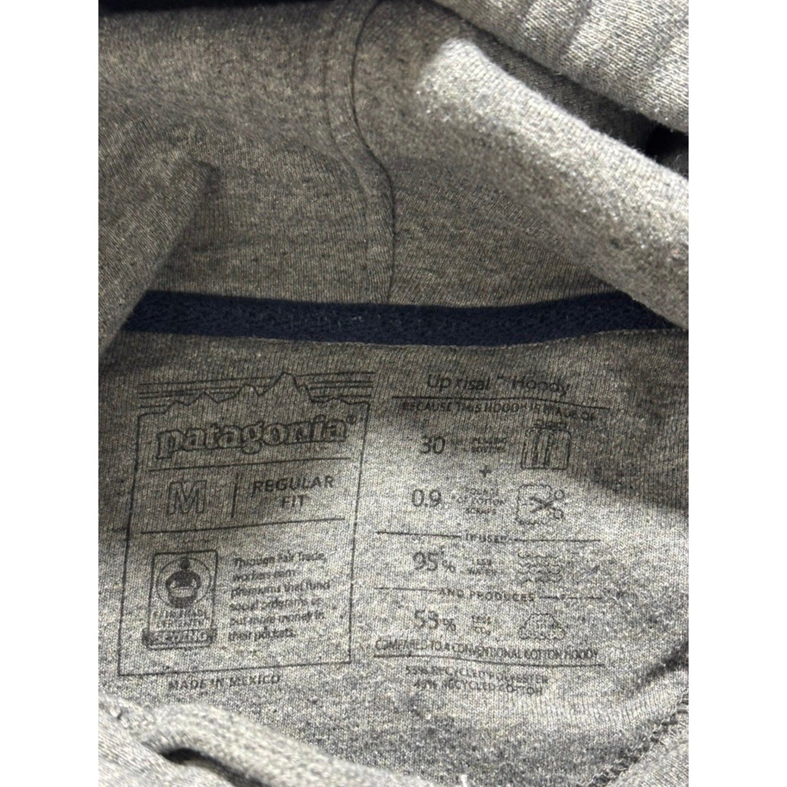 Patagonia M Gray P-6 Logo Uprisal Hoody Womens Casual Cozy Pullover Hoodie