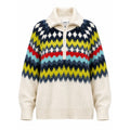 Aerie Fair Isle Sweater Womens L Oversized Nordic Quarter Zip Chunky Cozy