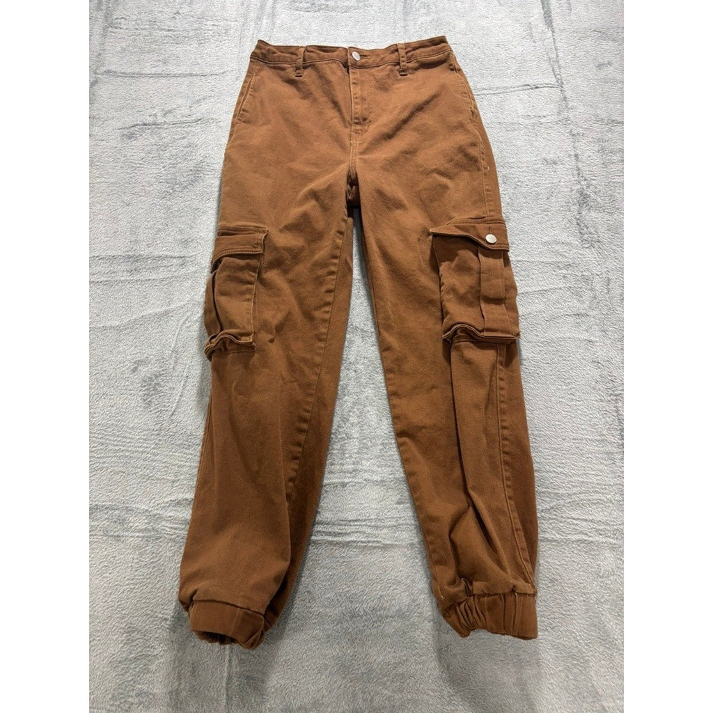 Windsor Denim Brown High Rise Cargo Jogger Pants Women Large TS40 Tobacco