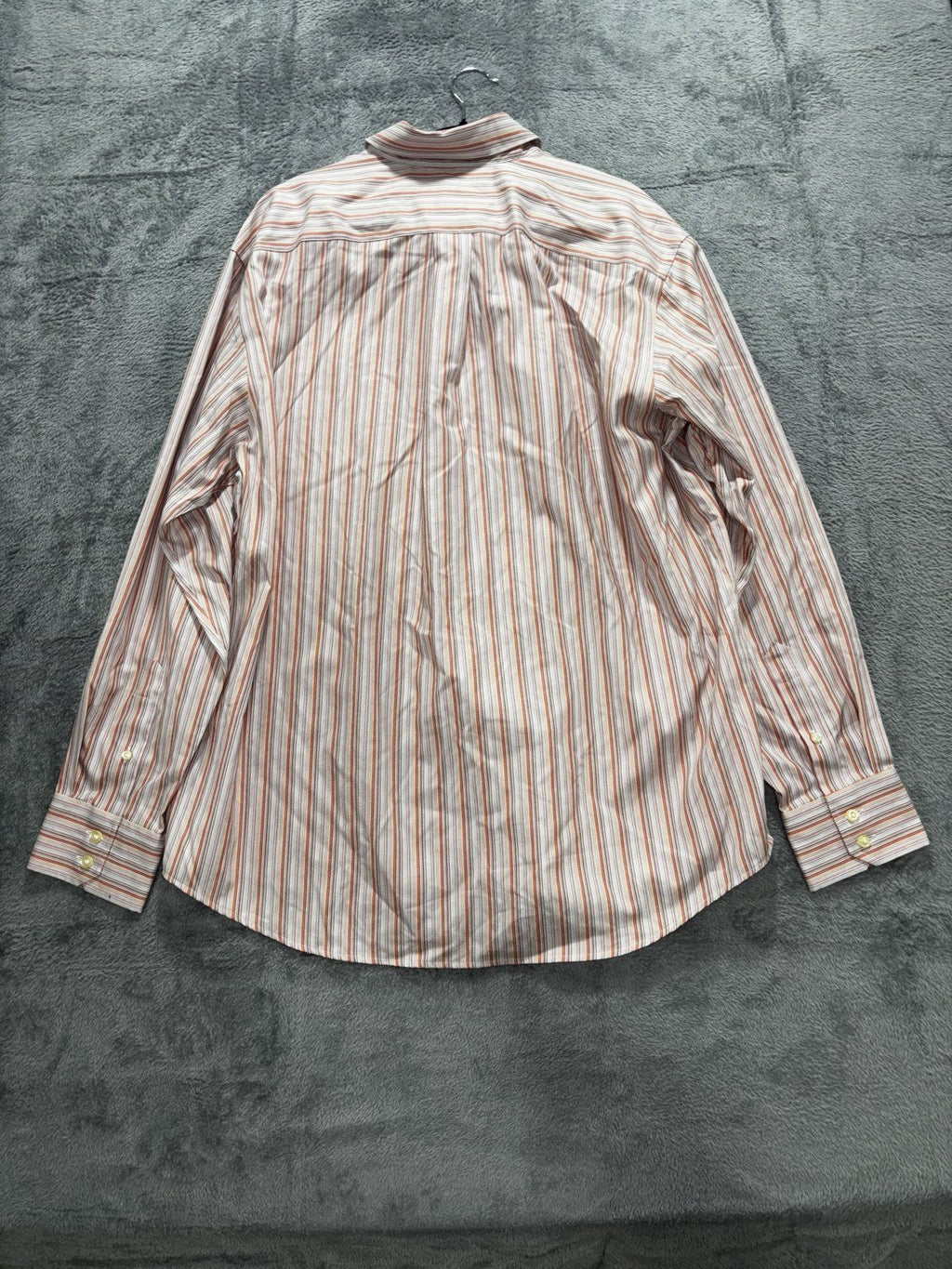 Eddie Bauer Men's Pink Orange Stripe Shirt Size L, photo 4 of 8