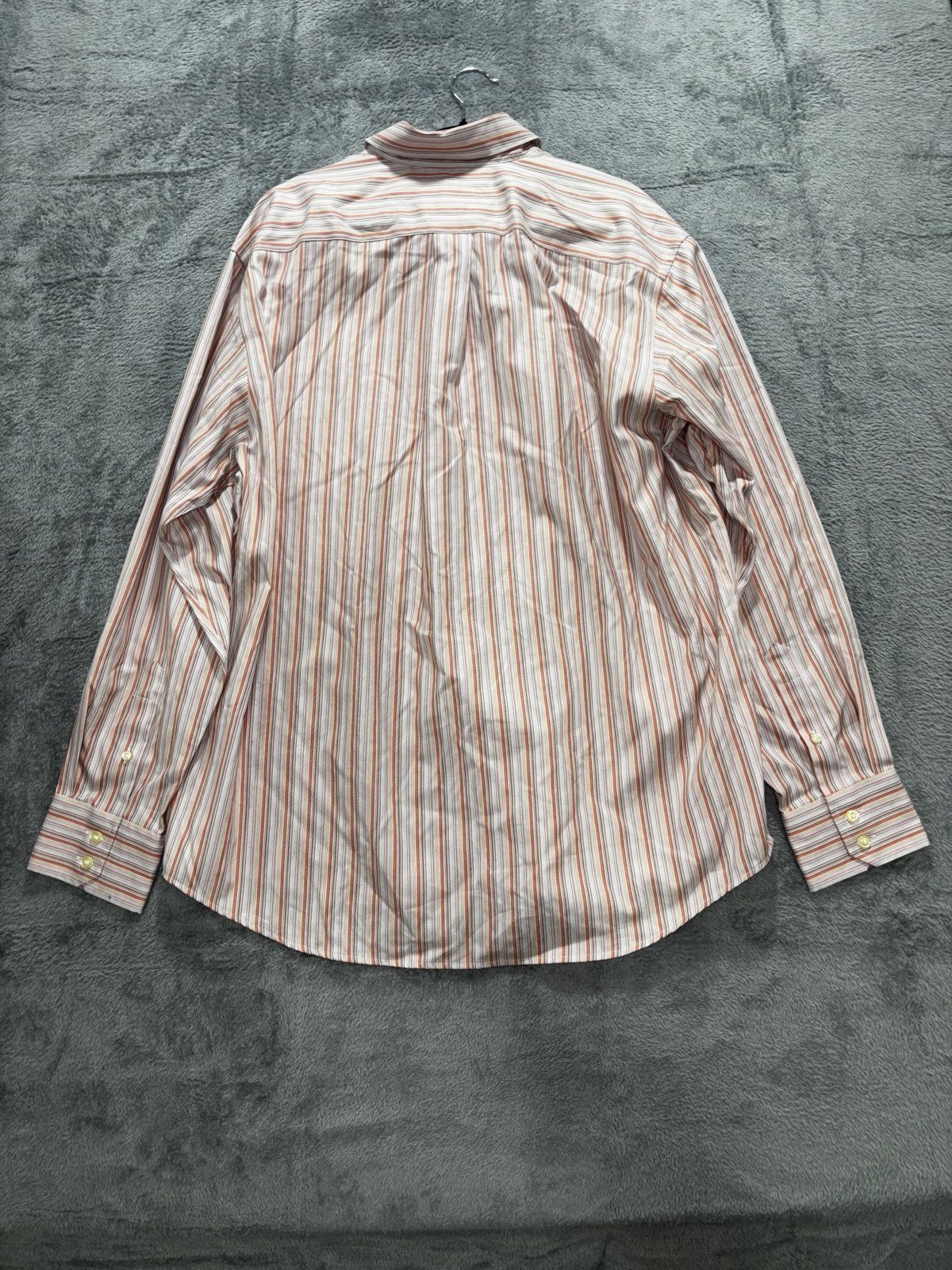 Eddie Bauer Men's Pink Orange Stripe Shirt Size L, photo 4 of 8