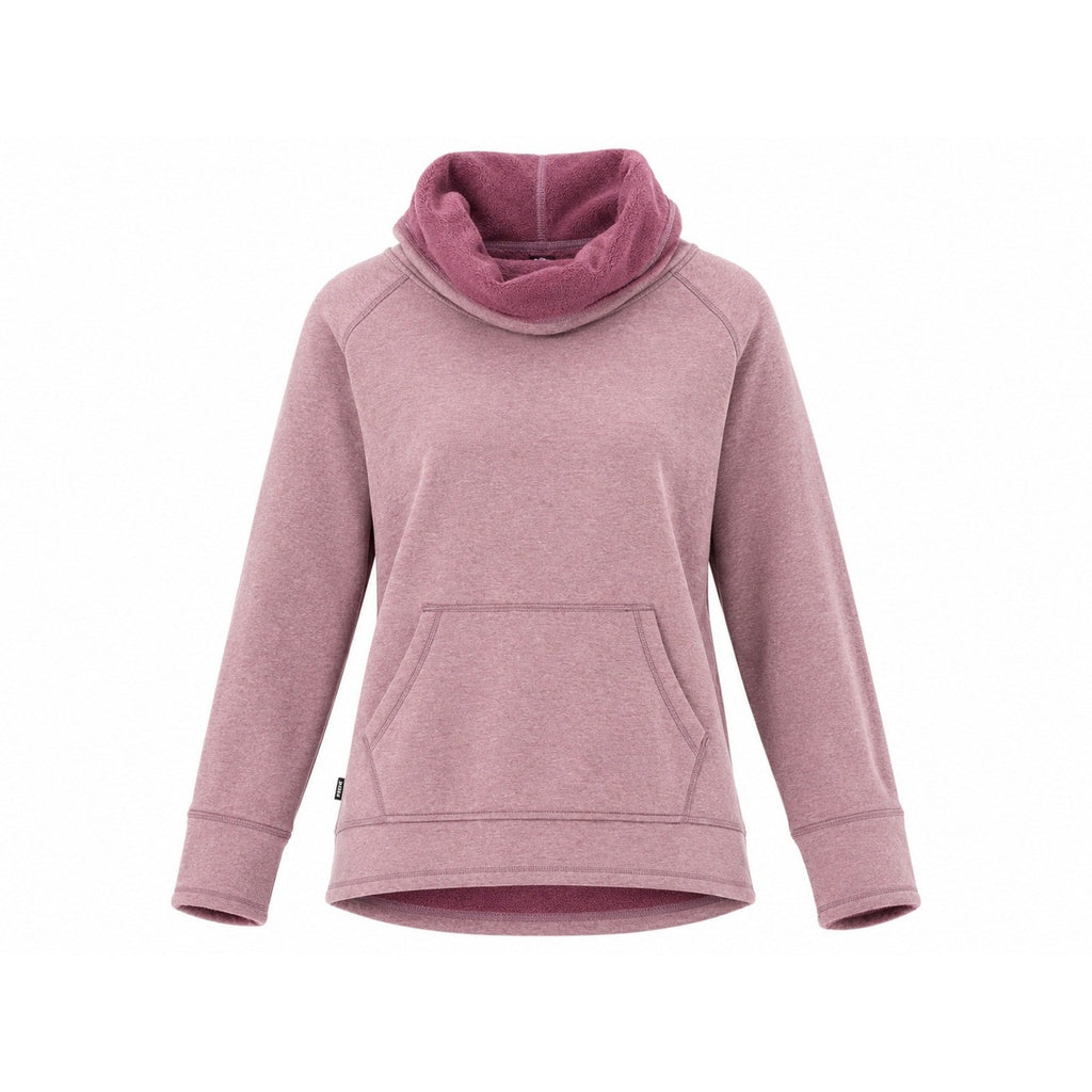 RBX Womens XL Mauve Heathered Cowl Neck Fleece Pullover Sweatshirt Thumbholes