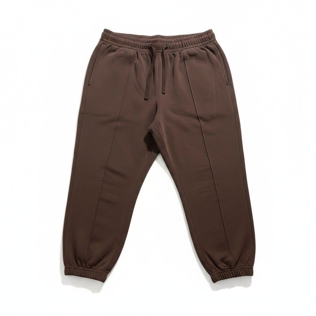 Womens XL Brown Jogger Sweatpants Relaxed Crop Drawstring Athleisure Lounge