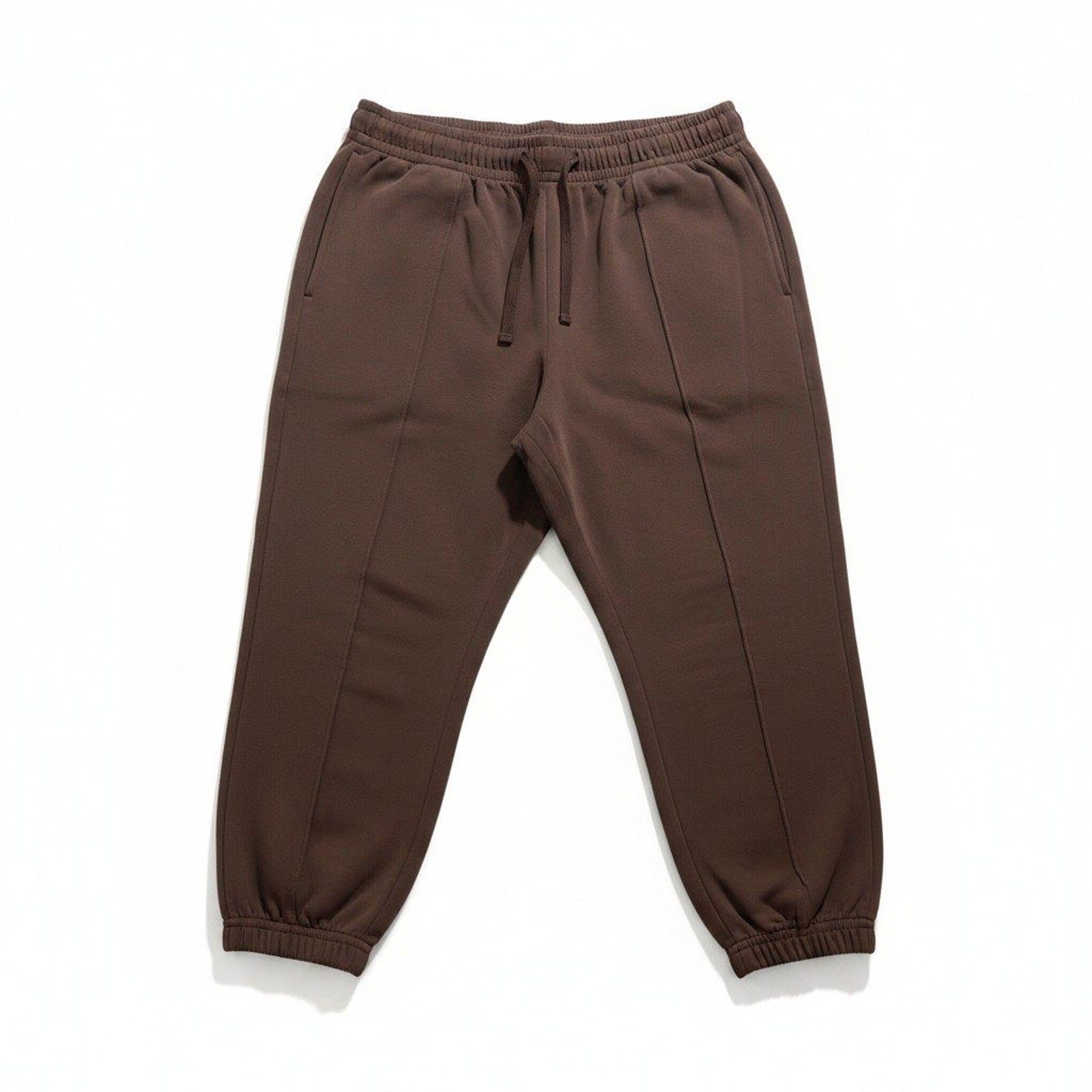 Womens XL Brown Jogger Sweatpants Relaxed Crop Drawstring Athleisure Lounge