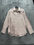 Eddie Bauer Men's Pink Orange Stripe Shirt Size L