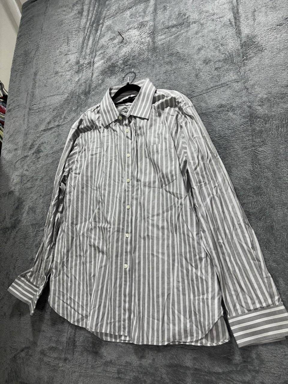 Michael Kors Men's Gray Stripe Shirt 17 1/2 34/35, photo 2 of 9