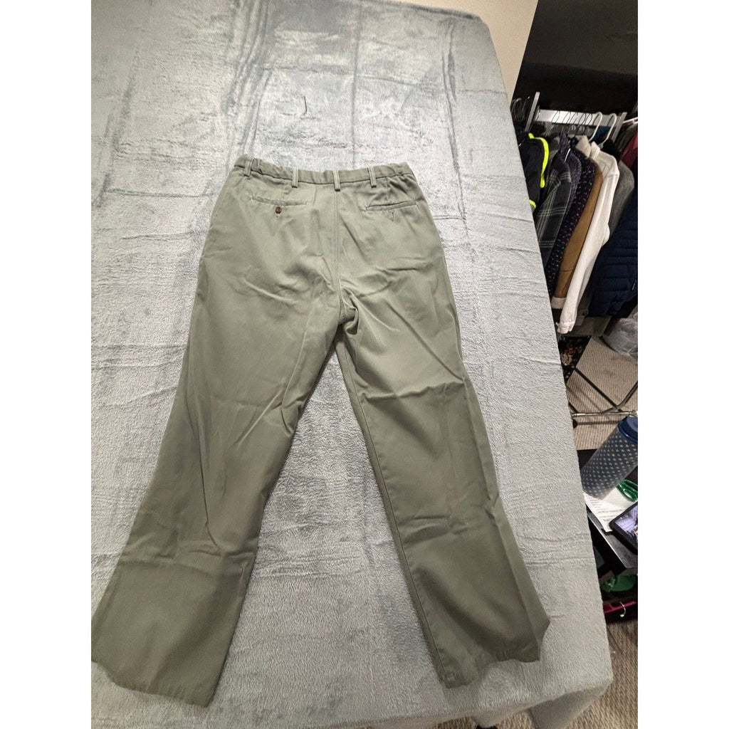 Haggar Black Label 36x32 Olive Green Chino Pants Mens Casual Preppy Vintage