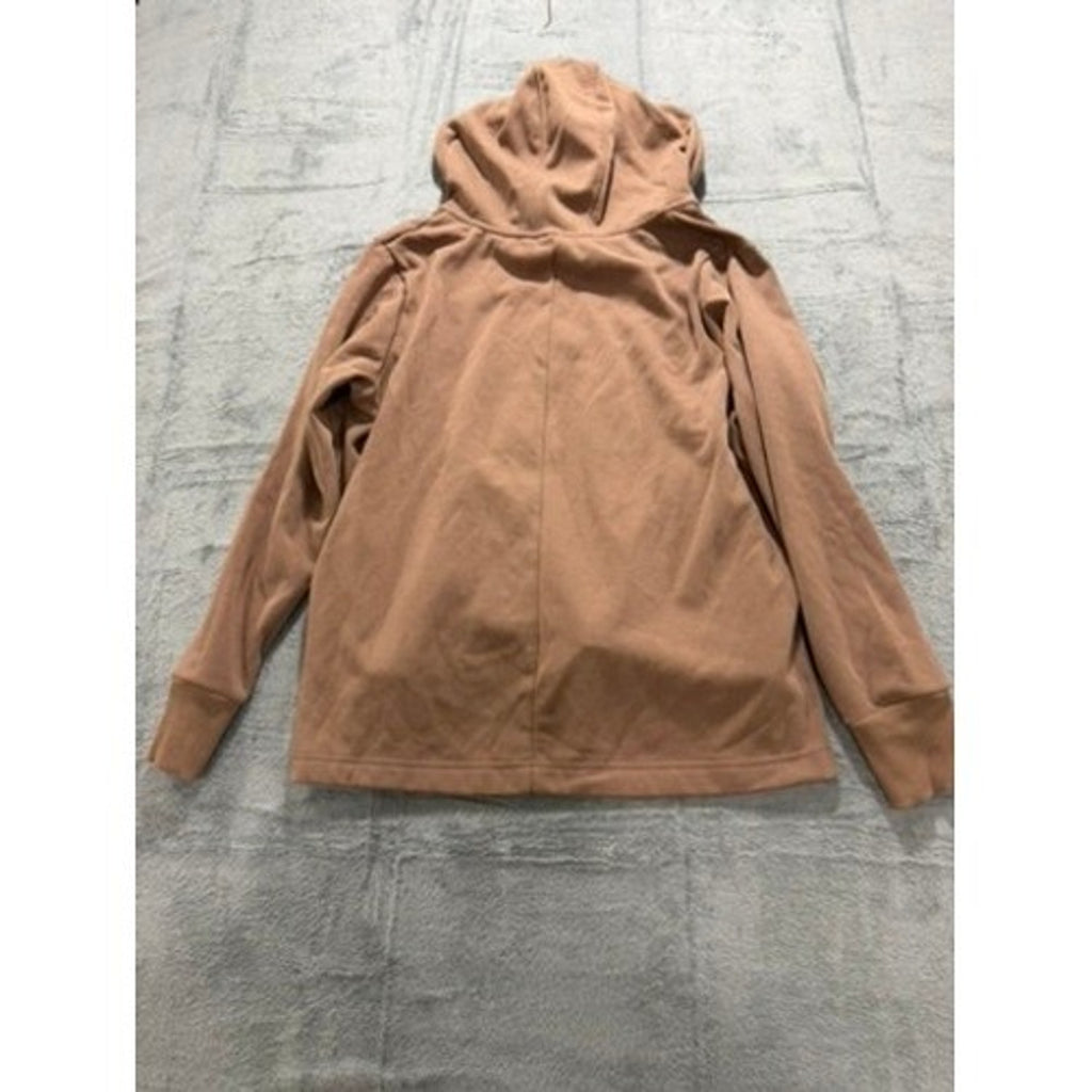 Avia Women XXL Camel Brown Quarter Zip Sherpa Lined High Low Hoodie Sweatshirt