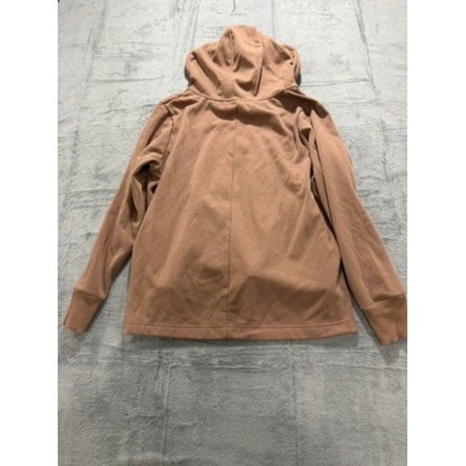 Avia Women XXL Camel Brown Quarter Zip Sherpa Lined High Low Hoodie Sweatshirt