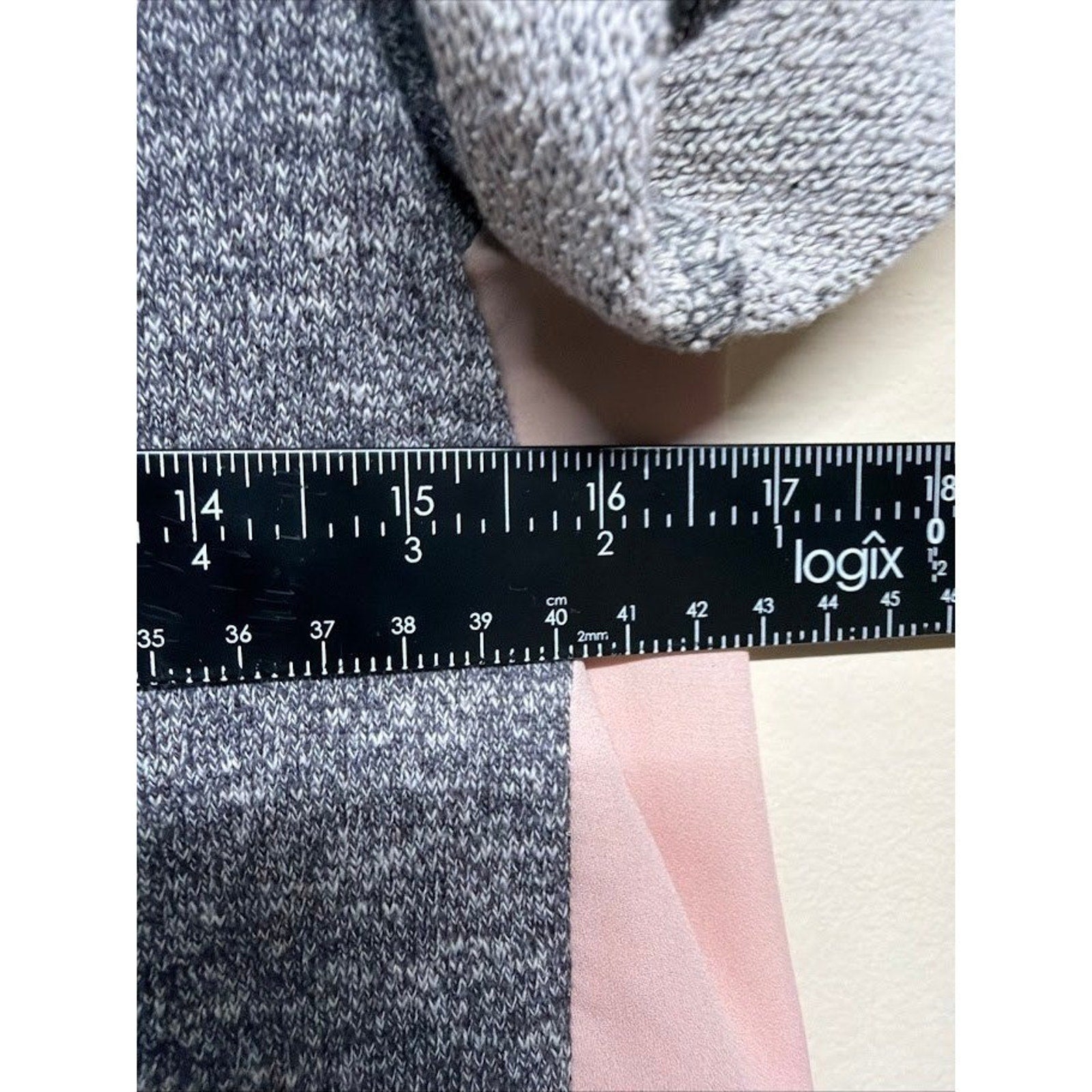 Market & Spruce Gray Pink Layered High Low Hem Top Casual Chic M Chiffon Basic