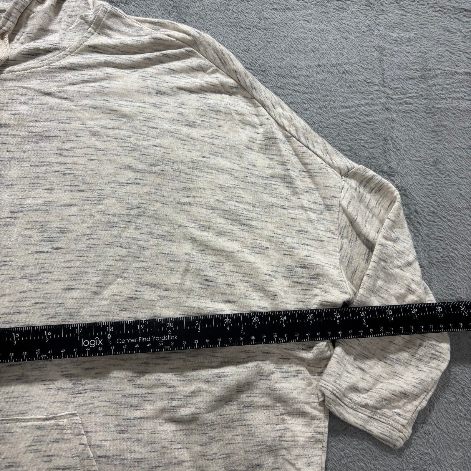 LOFT Womens M Gray Space Dye Pullover Hoodie Oversized Athleisure Casual Cozy