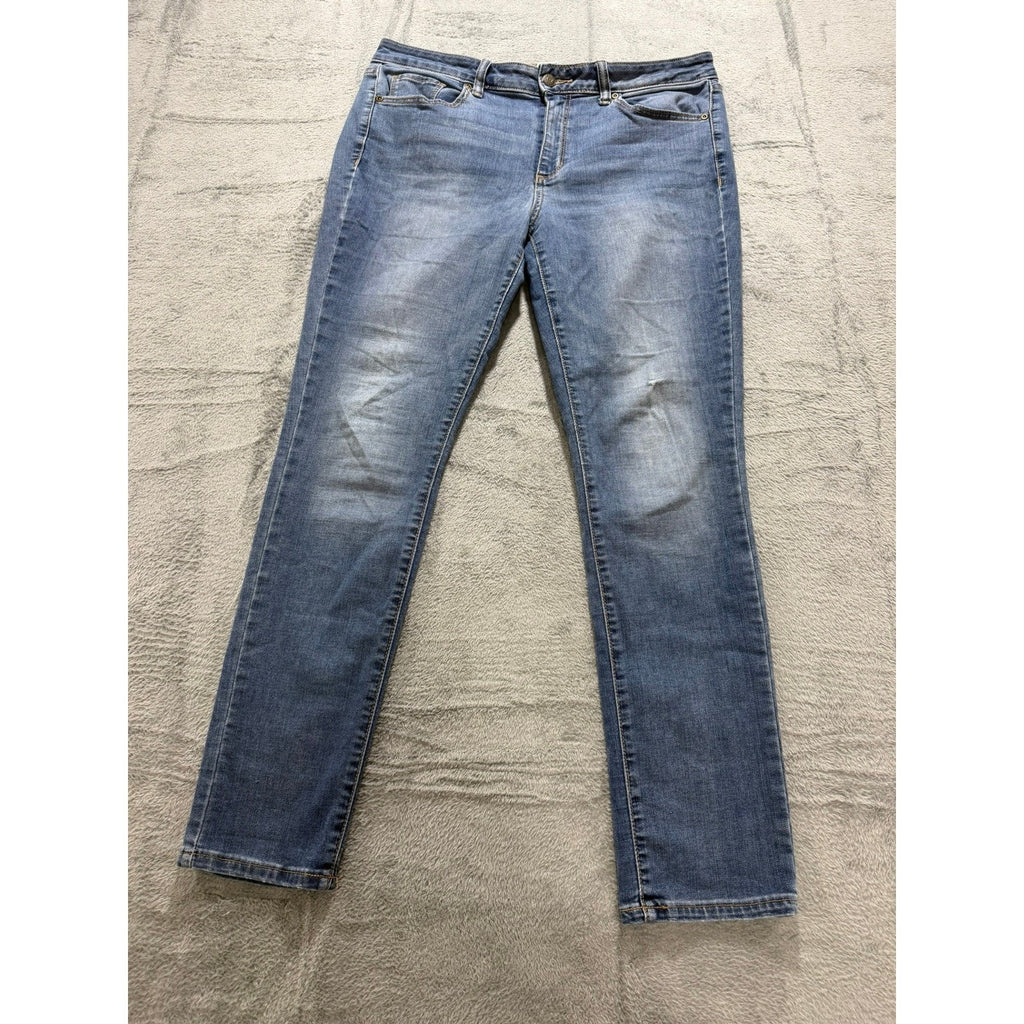Sonoma Goods For Life Womens Medium Wash Skinny Jeans Size 14 Mid Rise Stretch