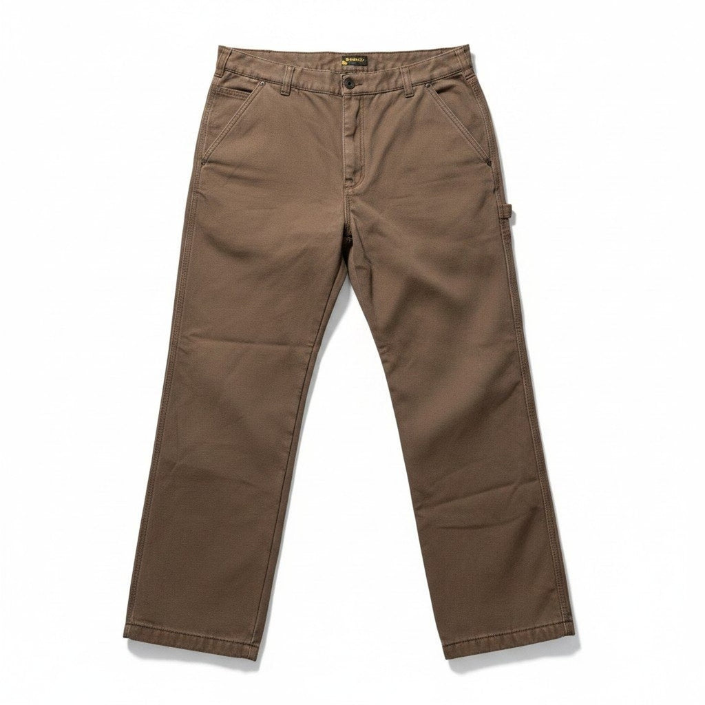 Stanley Mens 36x32 Brown Fleece Lined Carpenter Pants Workwear Casual Vintage