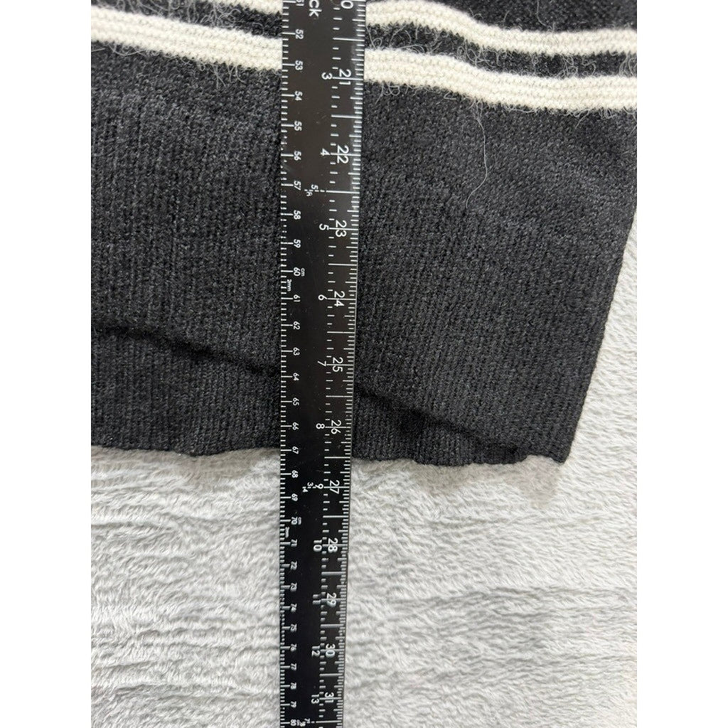 Old Navy Womens Black White Fair Isle Go-Recycled Crewneck Sweater Large Nordic