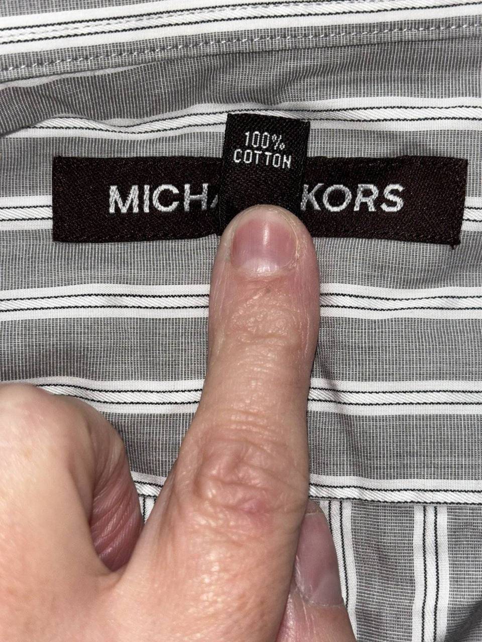 Michael Kors Men's Gray Stripe Shirt 17 1/2 34/35, photo 9 of 9