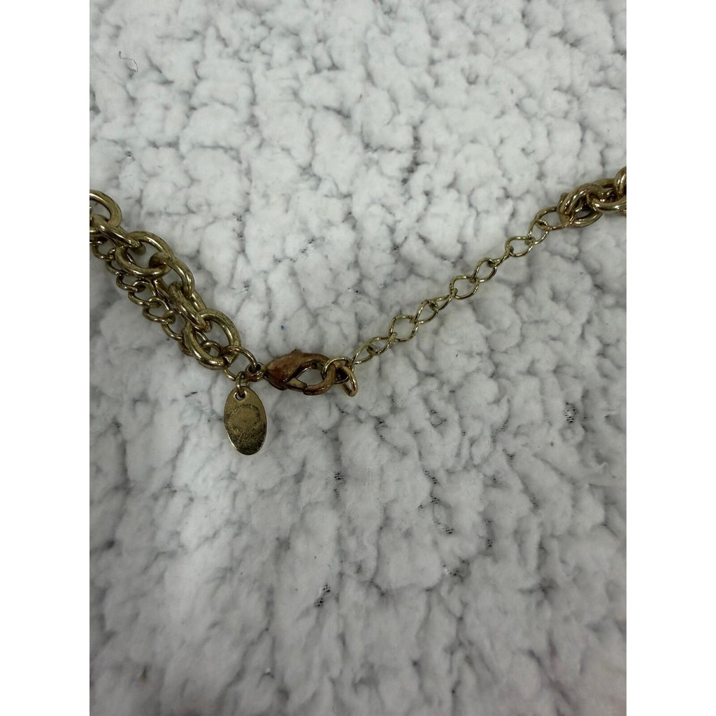 Charming Charlie Women Orange Peach Multi Strand Layered Statement Boho Necklace
