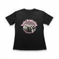 Women L Black Back to the Beginning Concert Graphic V-Neck T-Shirt Vintage Style