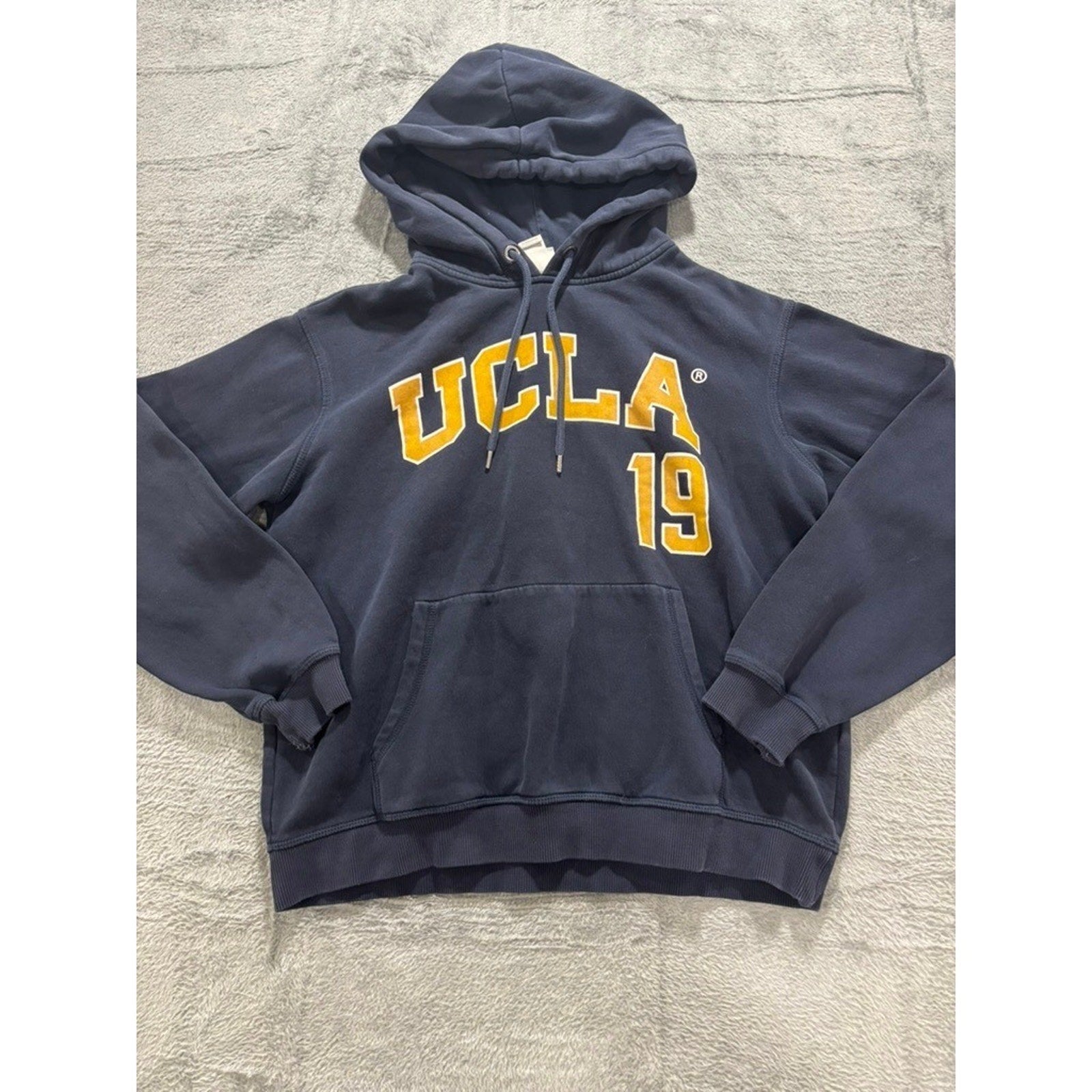 H&M S Navy Blue UCLA Hoodie Womens Vintage Sweatshirt Pullover College Cozy