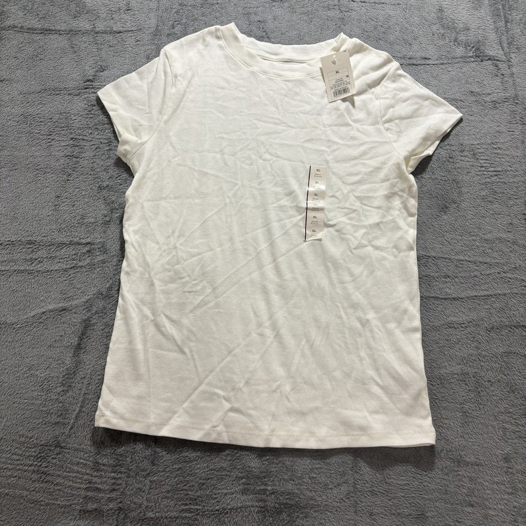 A New Day XL White Short Sleeve T-Shirt Womens Casual Relaxed Fit Cozy Basic