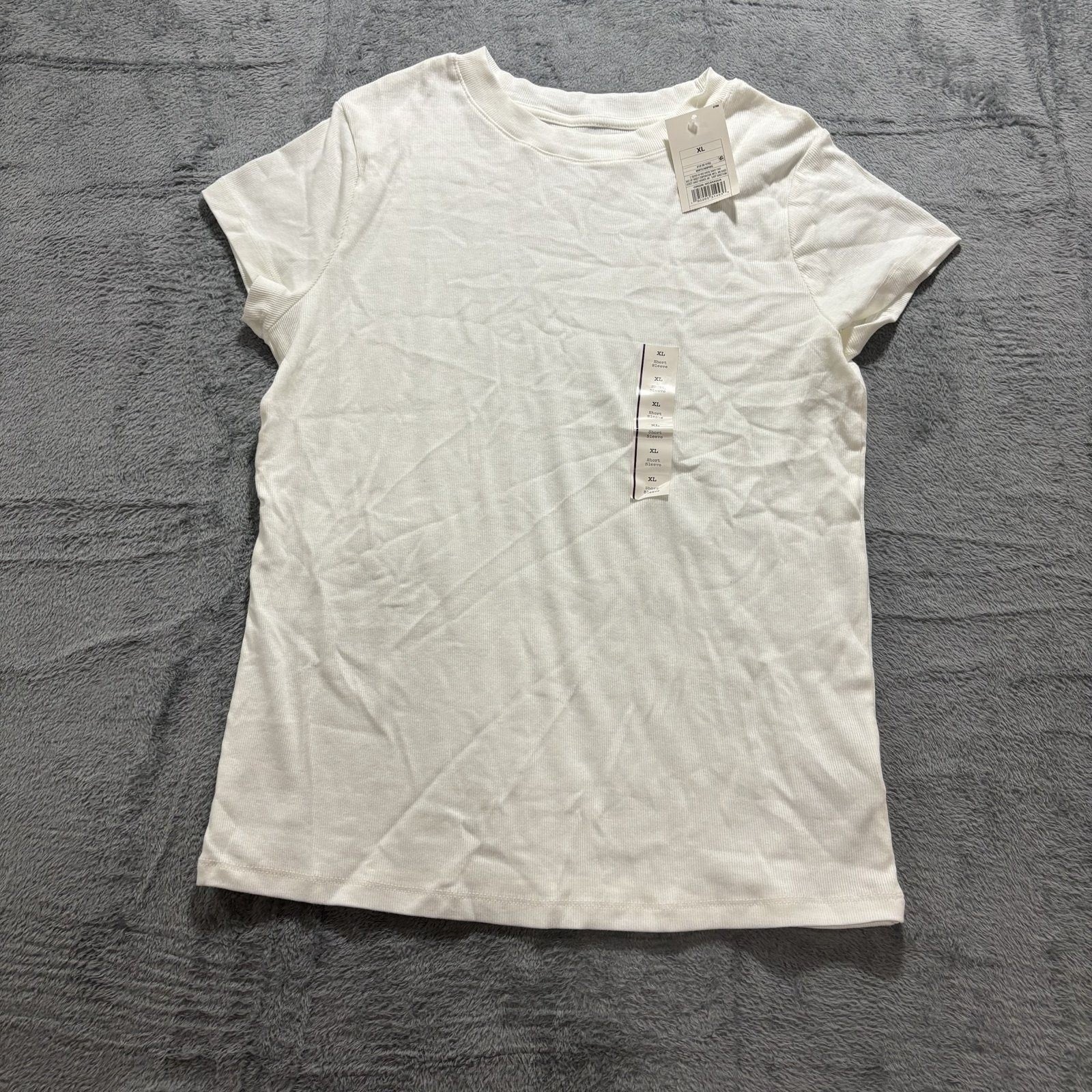 A New Day XL White Short Sleeve T-Shirt Womens Casual Relaxed Fit Cozy Basic