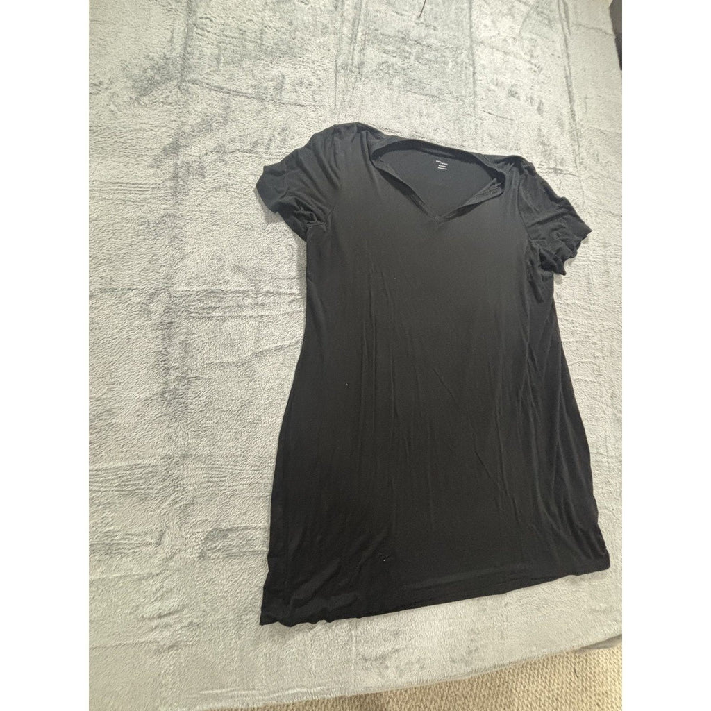 Daily Ritual XXL Black Womens V-Neck Short Sleeve T-Shirt Soft Stretch Everyday