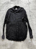 Barneys New York Mens XL Black Gray Check Long Sleeve Button Up Shirt