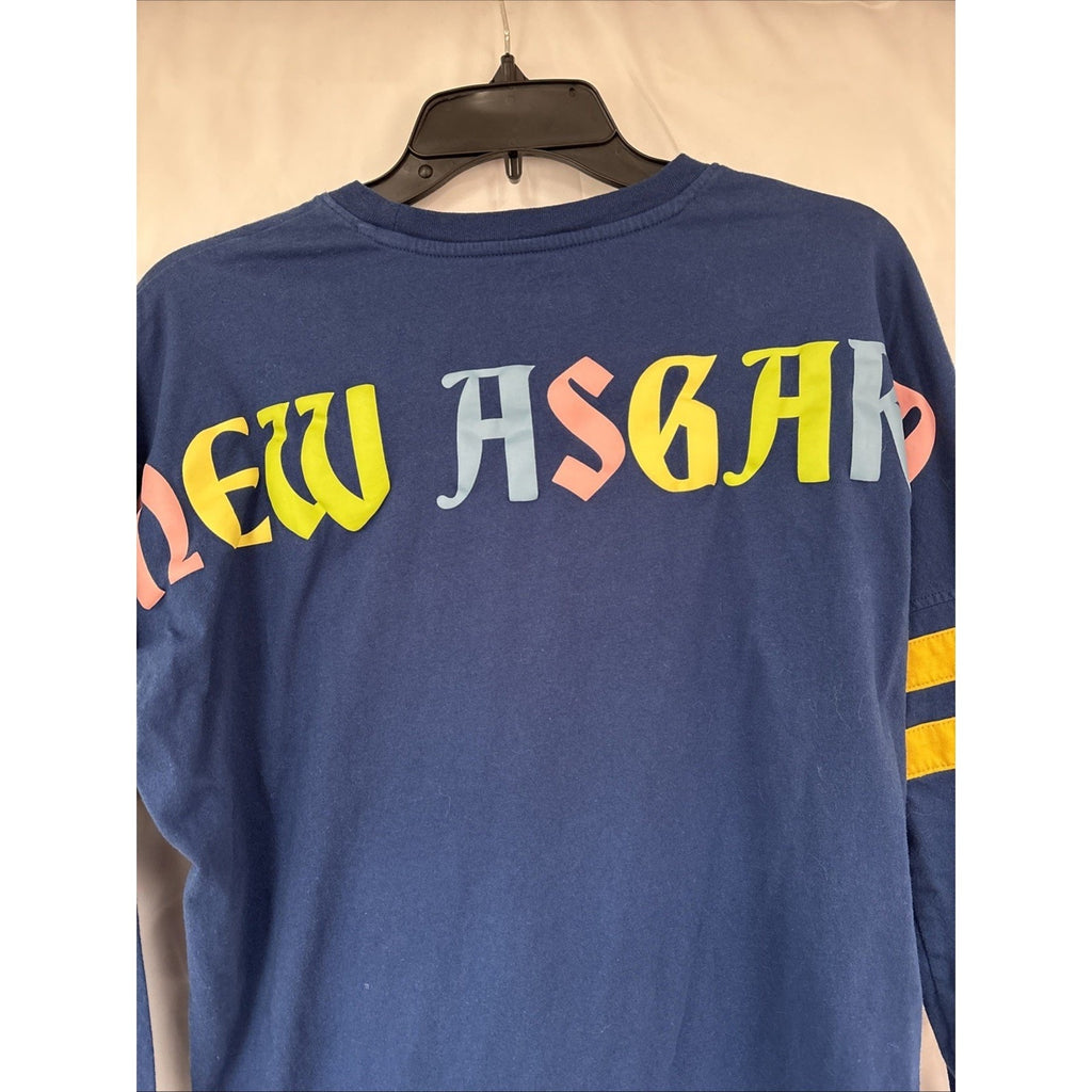 Marvel Thor Love Thunder New Asgard Tours Long Sleeve Shirt Blue Yellow Campus S