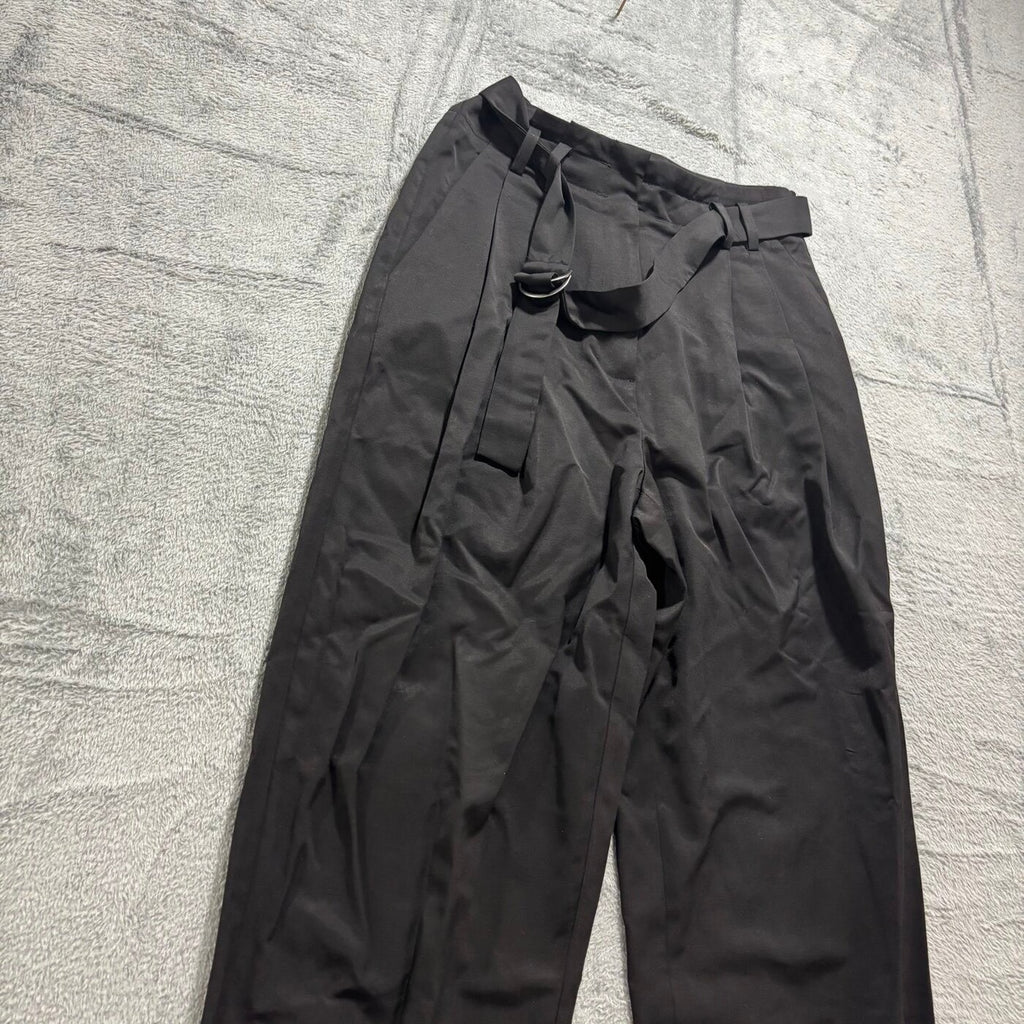 Elizabeth and James 2 Black Womens Pleated Tapered Pants Casual Preppy Trousers