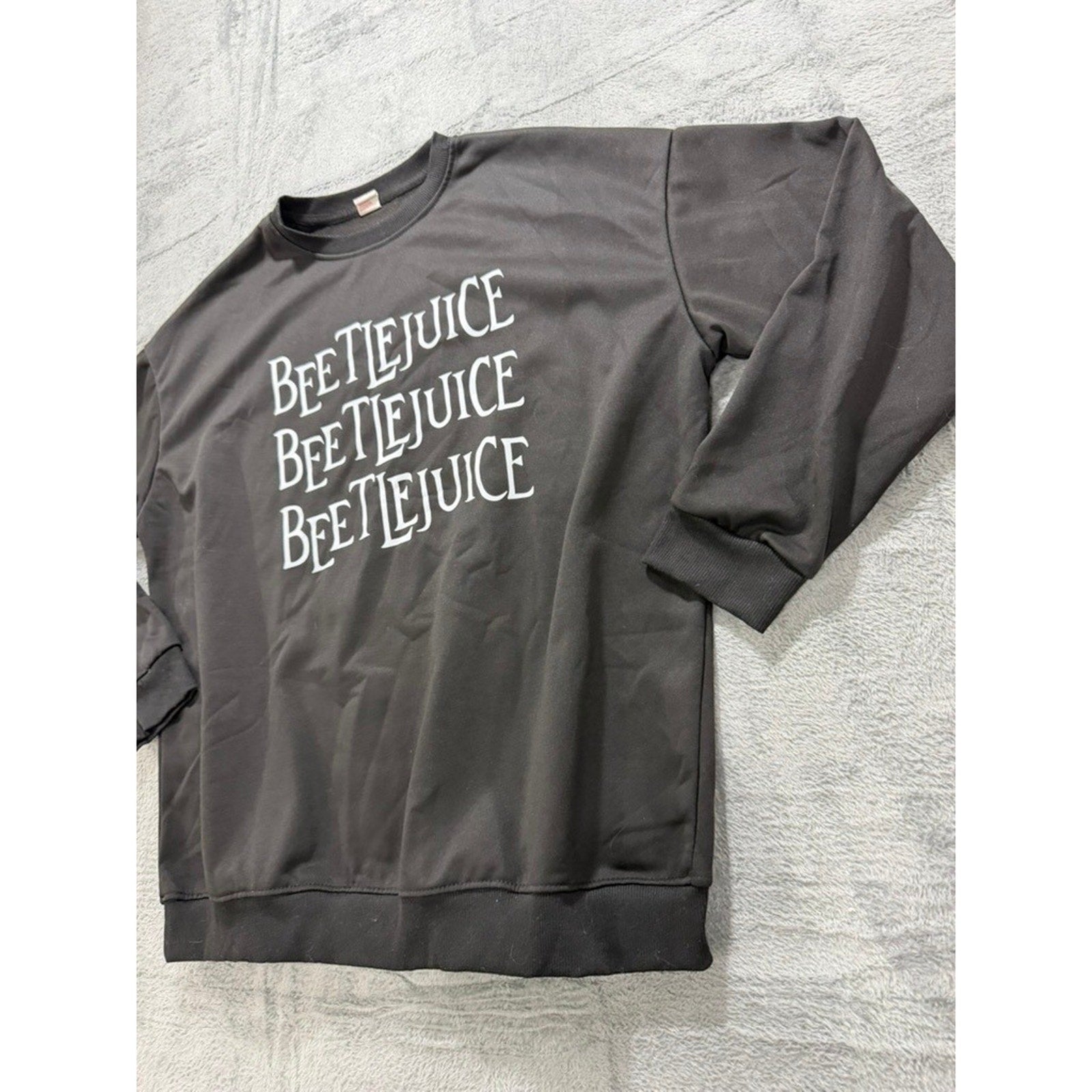 Beetlejuice Halloween Classic Cozy Black Graphic Sweatshirt 2XL Movie Pullover