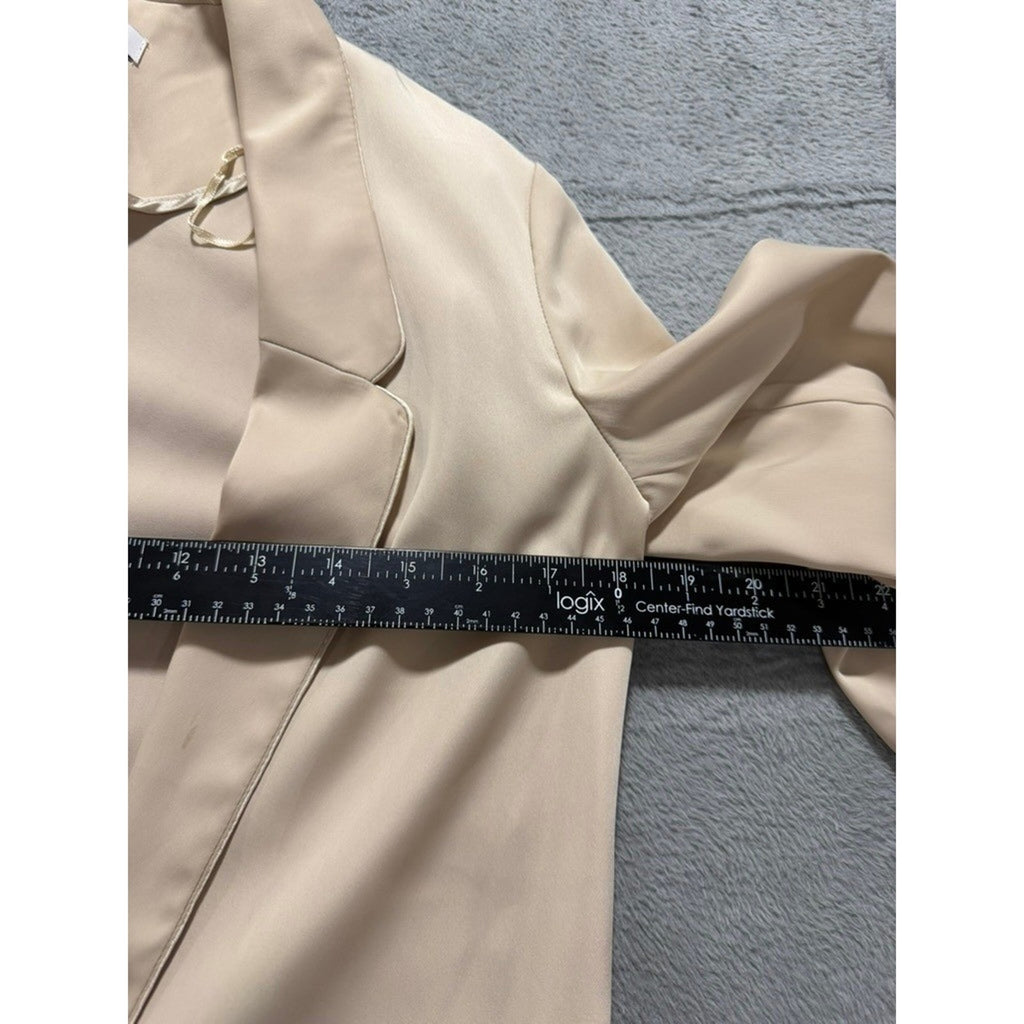 Atmosphere Womens Beige Open Front 3/4 Sleeve Notched Lapel Blazer Size 2