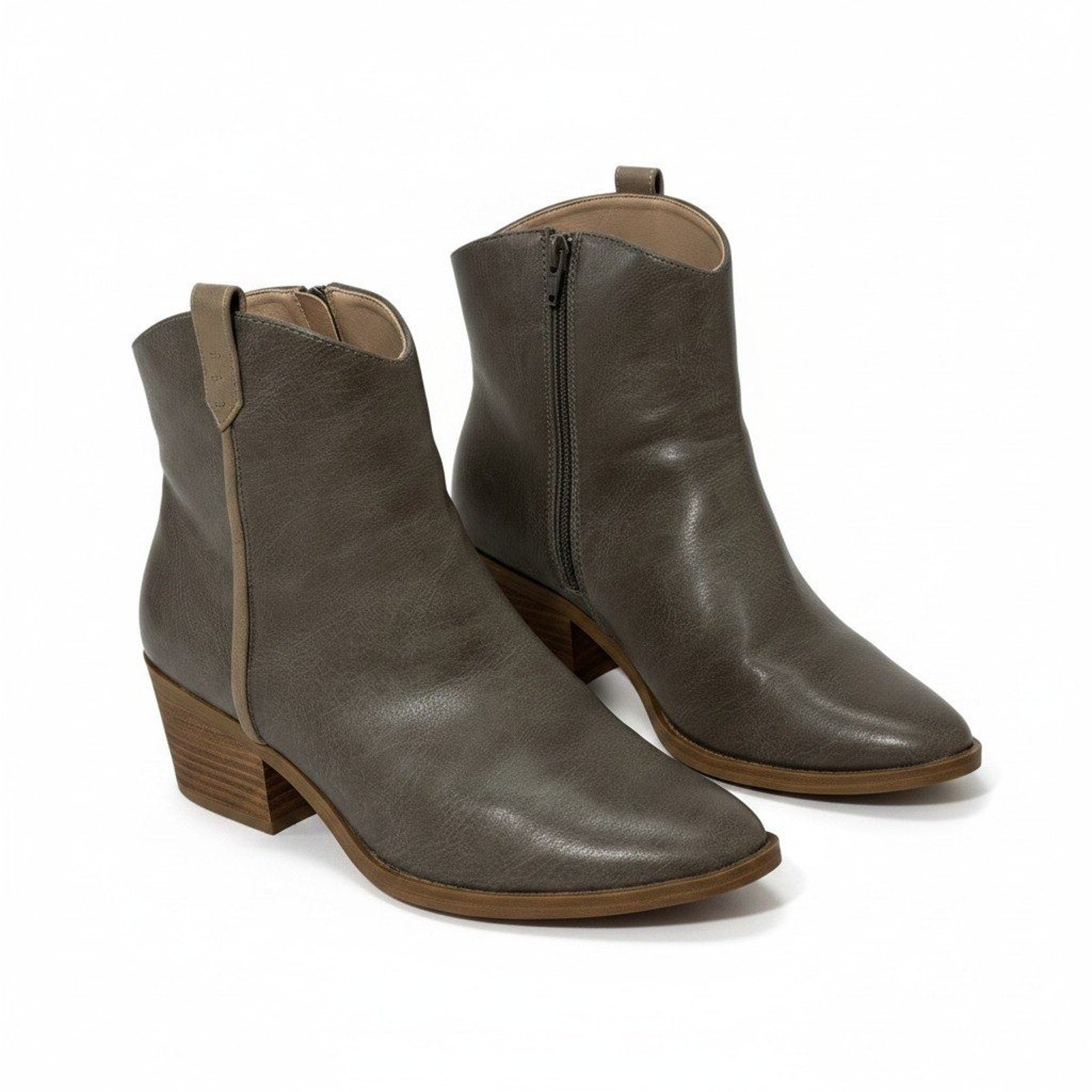 Universal Thread Womens 7 W Gray Western Ankle Booties Block Heel Boho Cowgirl