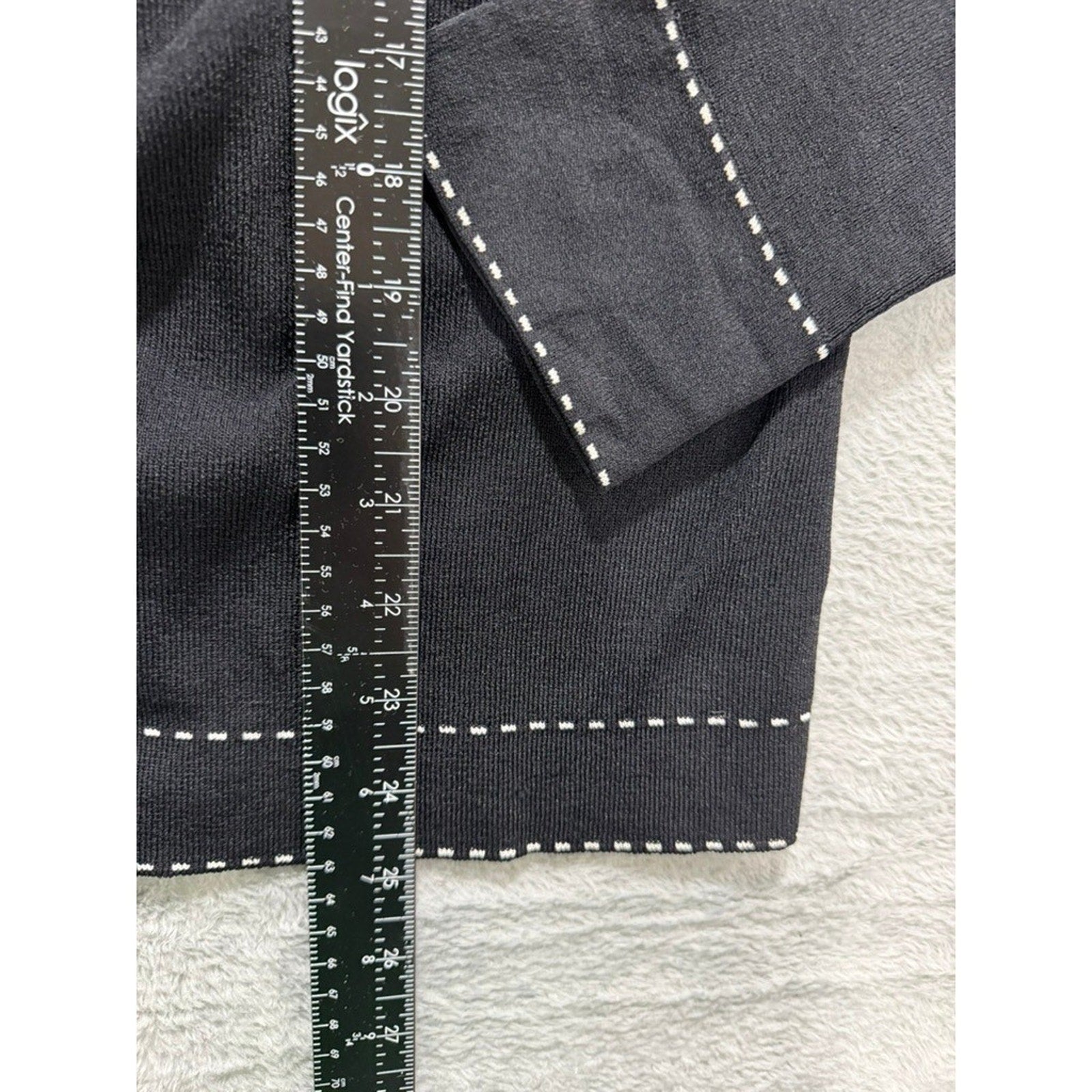 Emma James Cardigan Sweater Womens Medium Black Contrast Stitch Button Up