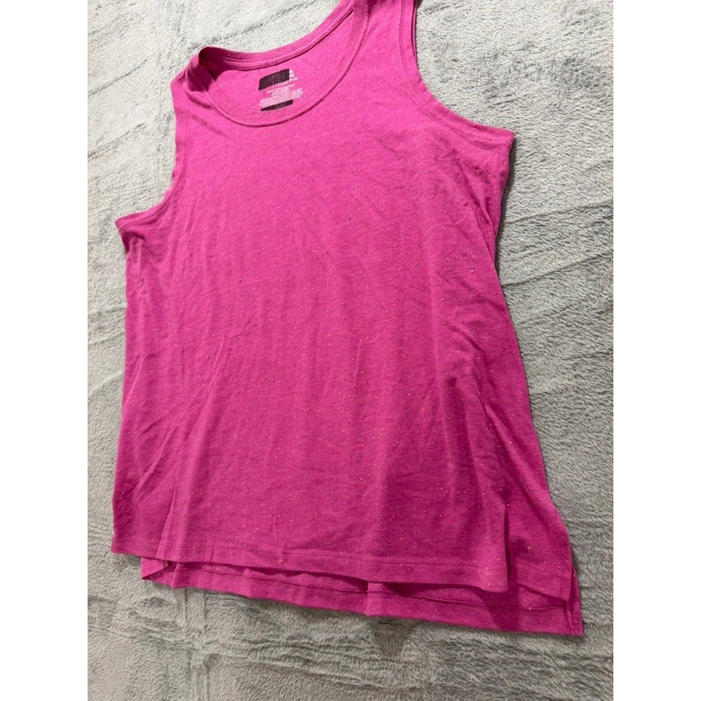 Time and Tru Womens XL Magenta Pink Flecked Sleeveless High Low Tank Top