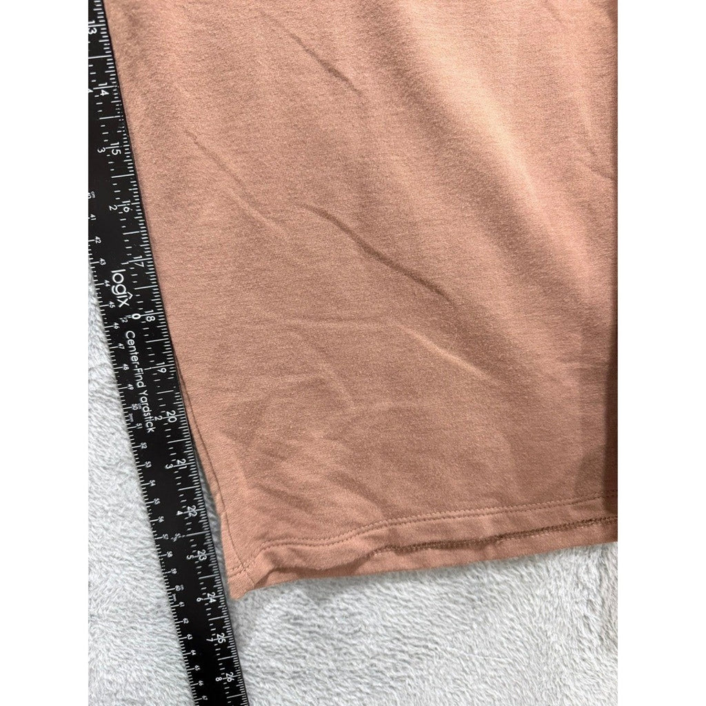 Joyspun Womens XL Brown Wide Leg Lounge Pants Drawstring Pockets Cropped Relaxed