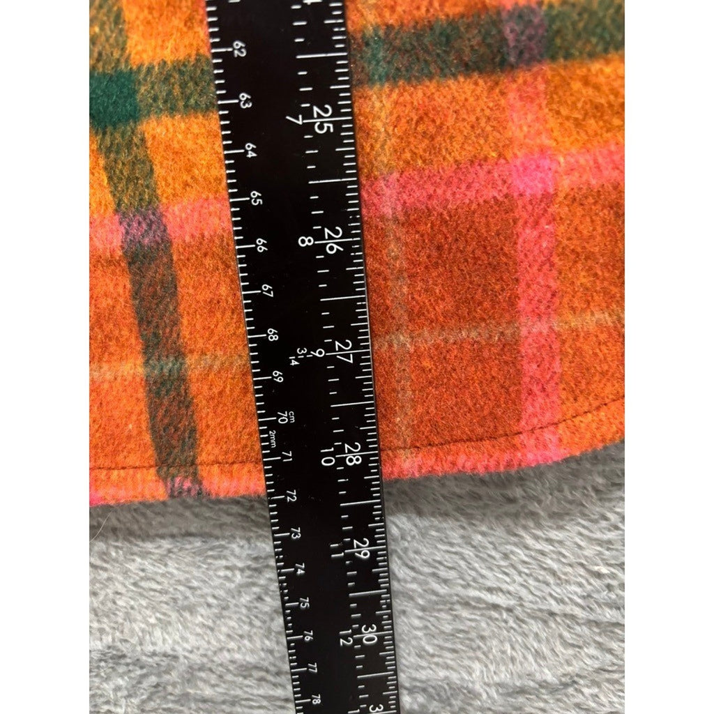 Wild Fable Womens XS Orange Plaid Shacket Button Up Jacket Vintage Boho Cozy