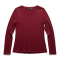 Willi Smith Womens M Maroon V-Neck Long Sleeve Tee Shirt Casual Minimalist