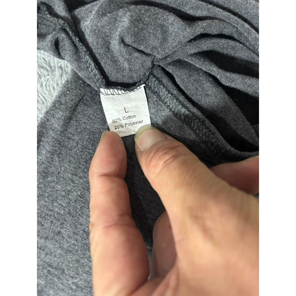 Womens L Gray Baseball Heart Graphic Muscle Tank Top Casual Athleisure Workout