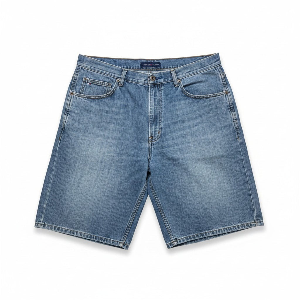 Tommy Hilfiger 36 Blue Denim Carpenter Shorts Mens Vintage Casual 90s Relaxed