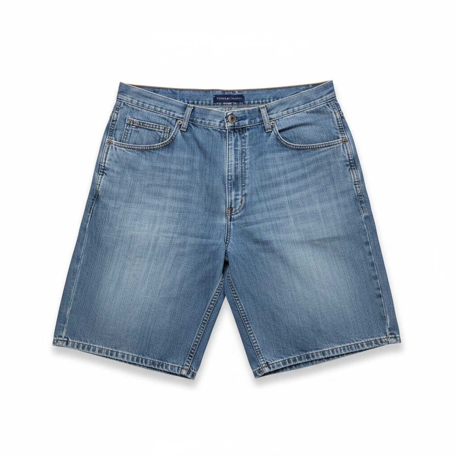 Tommy Hilfiger 36 Blue Denim Carpenter Shorts Mens Vintage Casual 90s Relaxed