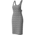 Plaid Pinafore Overall Dress Women's Medium Gray Check Adjustable Straps Teacher