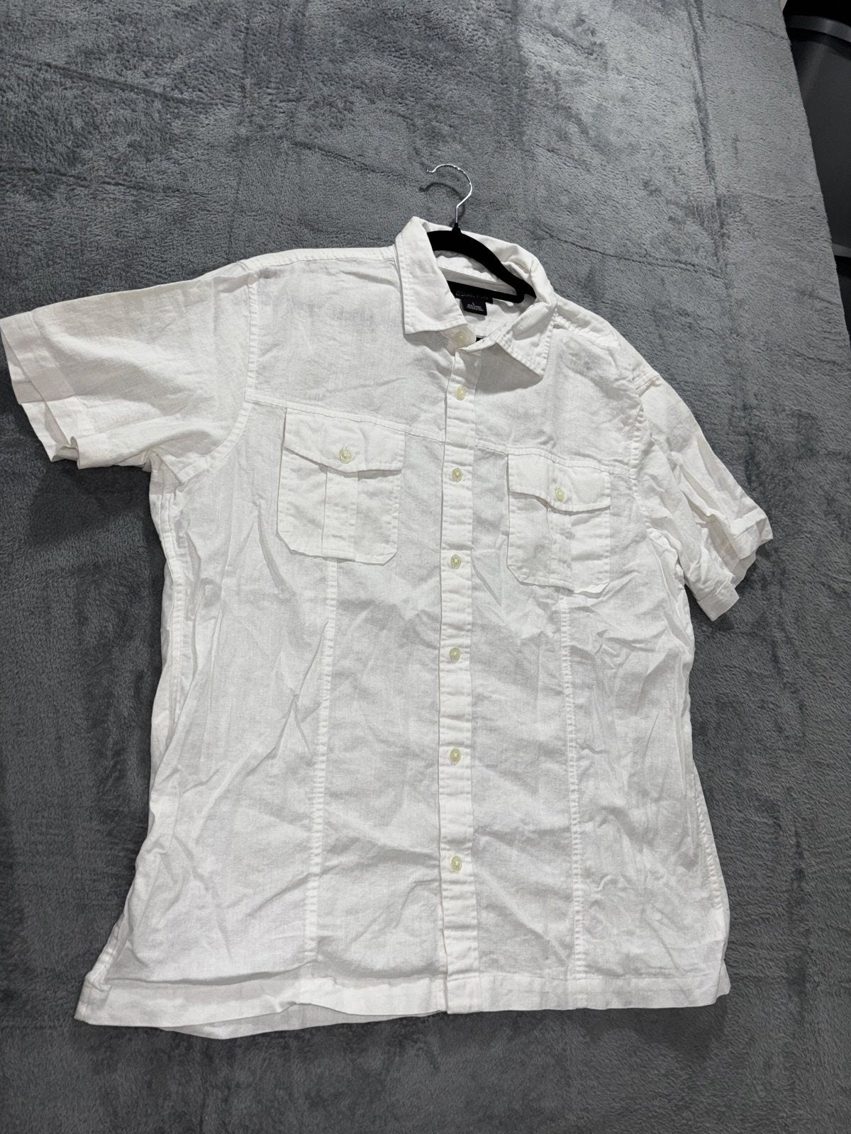 Michael Michael Kors Men's White Linen Blend Shirt L, photo 3 of 10